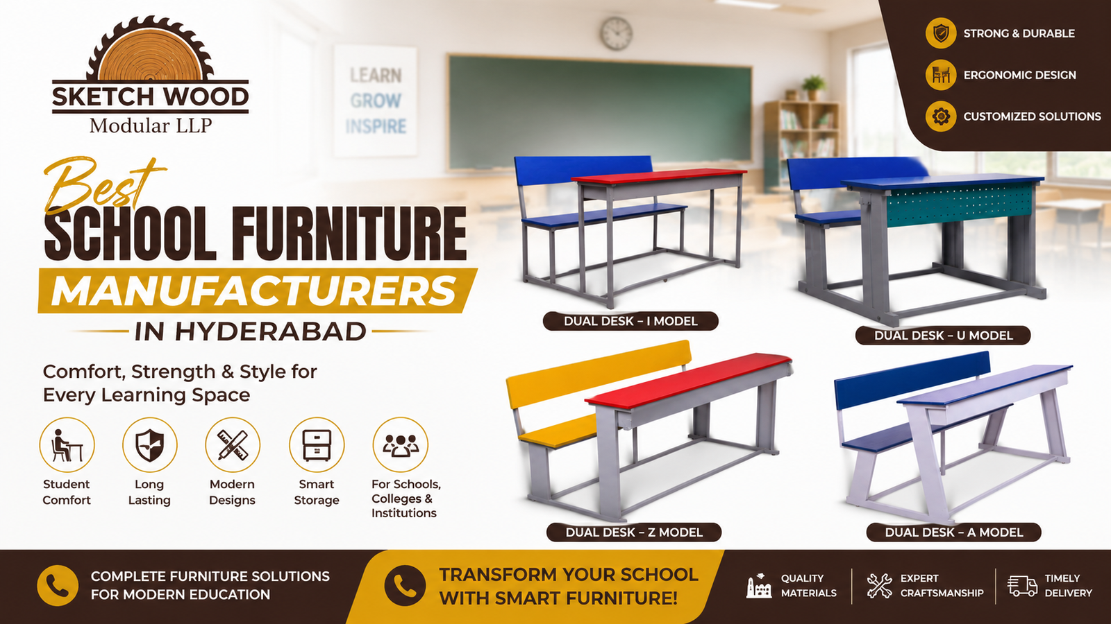 Best School Furniture Manufacturers in Hyderabad